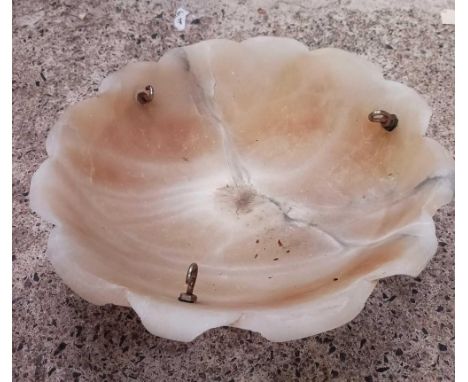 ALABASTER BOWL GLASS LAMP SHADE FOR A 3 CHAIN SUSPENSION 