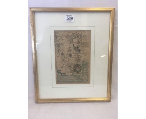 A HAND COLOURED ANTIQUE ROAD MAP OF THE ROUTE FROM EXETER TO DARTMOUTH, 12” X 10”