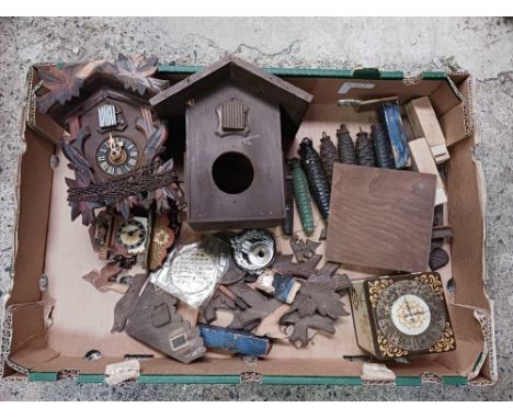 CARTON WITH CUCKOO CLOCK PARTS &amp; WEIGHTS