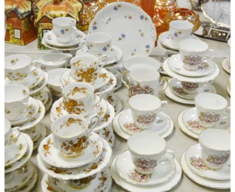 Teawares - commemorative  cups , saucers and side plates; a Crown Royal part tea service, printed with Daisies; a Czechoslova
