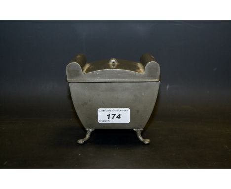 A pewter tea caddy