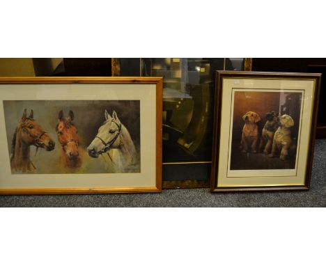 Pictures and Prints - Nigel Hemming, Guiding Lights, framed print, signed in pencil to margin; after, S.L.Crawford, Arkle, Re