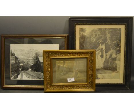 Local Interest - a photographic print Snow Matlock Bath, south Parade;  another St Johns Church;  another North Derbyshire Fa