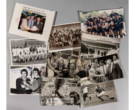 Large collection of b & w press football photographs dating from 1940s to 1990s,comprising 6 by 7.5in. Matt Busby and the Sco