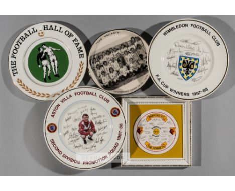 Collection of ceramic football commemorative plates,including Liverpool FC F.A. Cup Winners 1974 plate; West Bromwich Albion 