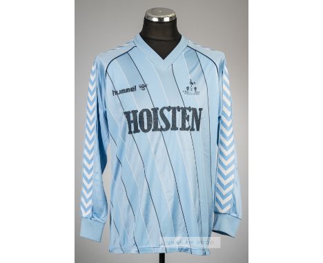 Blue Tottenham Hotspur no.16 away jersey, season 1985-87,Hummel, long-sleeved with club crest and sponsor logo, reverse numbe