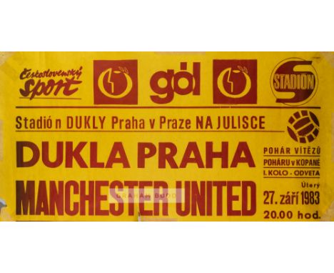 A good collection of seven Manchester United matchday posters dating between 1957 and 1999, comprising: 1957 Real Madrid v Ma