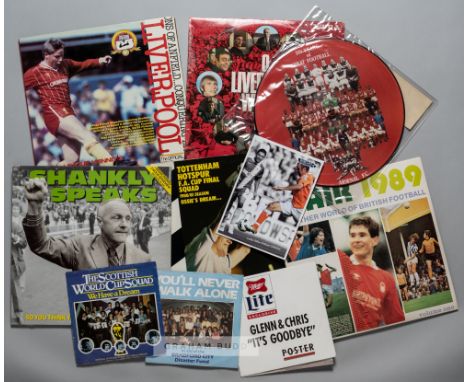 Selection of English football related records, comprising A tribute to Liverpool FC by Stan Kelly "O Liverpool we Love You", 