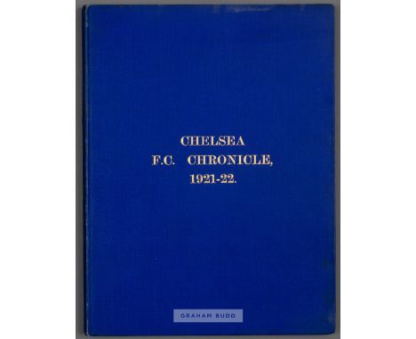 Bound volume of Chelsea home programmes season 1921-22,comprising first team (Football League Div 1) and reserves (London Foo