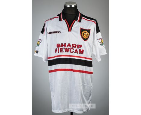 Vtg MANCHESTER UNITED Umbro Sharp Viewcam Soccer Jersey 1997-98 Season size  L