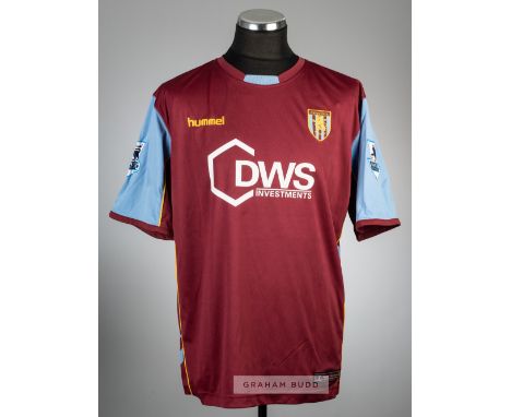 Wilfred Bouma claret and blue Aston Villa no.16 home jersey, season 2005-06,Hummel, short-sleeved with BARCLAYS PREMIERSHIP s