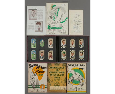 Collection of Cricket Ephemera,including West Indies cricket tour of England 1933 souvenir brochure, signed inside by players
