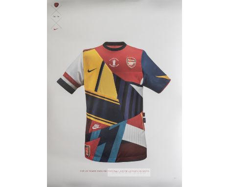 FA Cup Final Wembley 2014 Arsenal poster,featuring a jersey bearing arsenal team colours from 1994 to 2014 with title "For 20