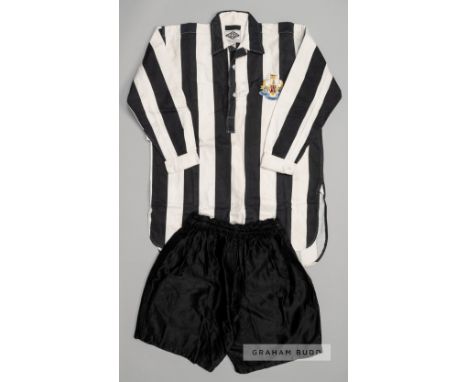 Black & white striped Newcastle United F.A. Cup final no.10 jersey v Arsenal, played at Wembley, 3rd May 1952,Umbro, long-sle