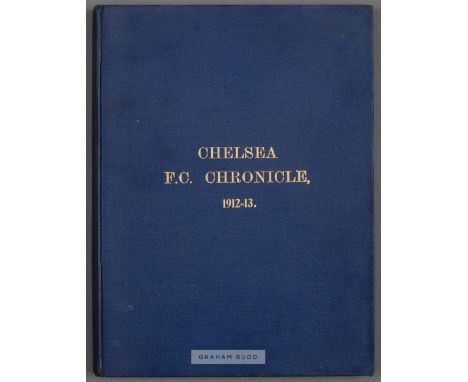 Bound volume of Chelsea home programmes season 1912-13,comprising first team (Football League Div 1) and reserves (South-East