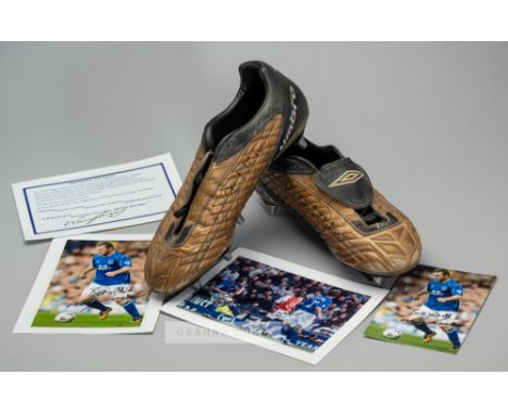 Wayne Rooney's signed Umbro XAI goal scoring boots worn during Everton v Arsenal, played at Goodison Park, 19th October 2002,