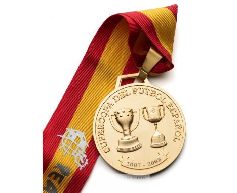 Real Madrid winner's medal for the 2007-08 Supercopa del Futbol Espanol, inscribed SUPERCOPA DEL FUTBOL ESPANOL 2007-2008, re