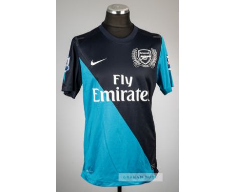 Aaron Ramsey navy and light blue Arsenal no.16 away jersey, season 2011-12,Nike, short-sleeved with BARCLAYS PREMIER LEAGUE s
