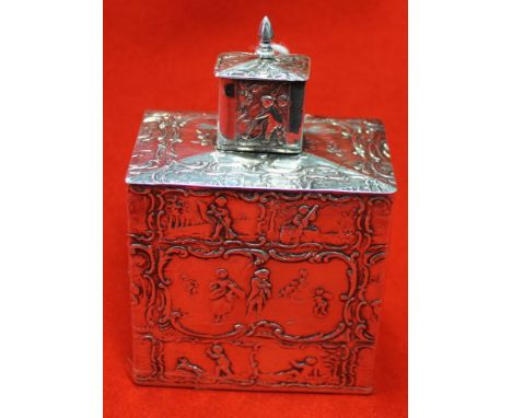 Dutch silver tea caddy 164g