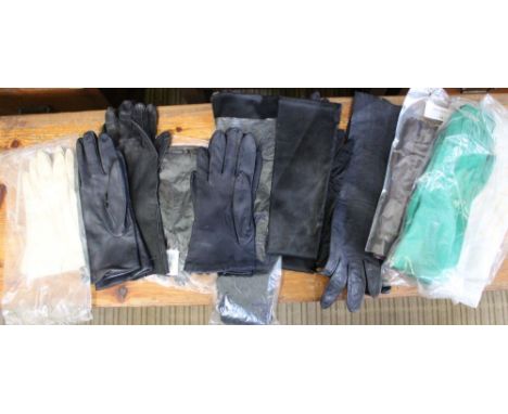 Vintage leather and satin gloves, including long gloves some in original packaging&nbsp;