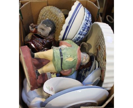 A pottery figurines of Falstaff and other ceramic wares