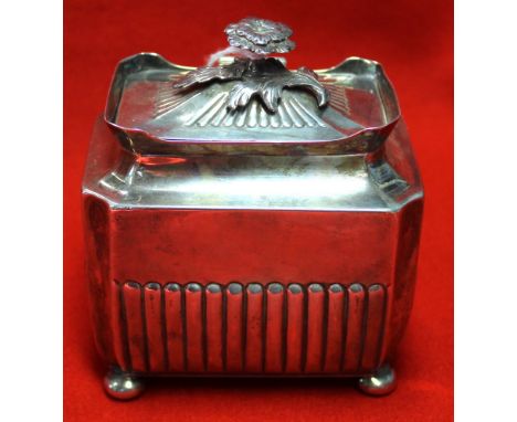 Victorian silver tea caddy 218g