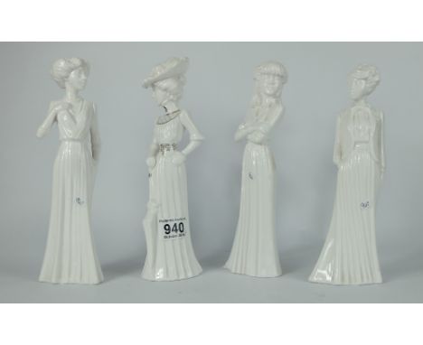 Spode Olivia by P. Shone and 3 similar unfinished figures (4)