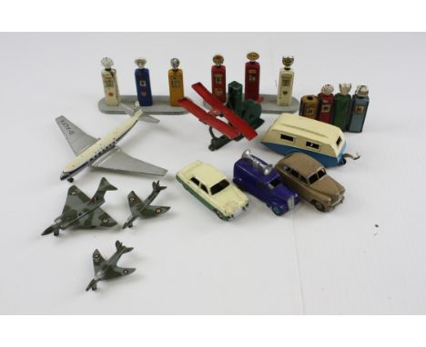 Dinky & Other Diecast, Ford Zephyr, Standard Vanguard, Loud Speaker Van, 190 Caravan, Dinky aircraft and petrol pumps by Barr