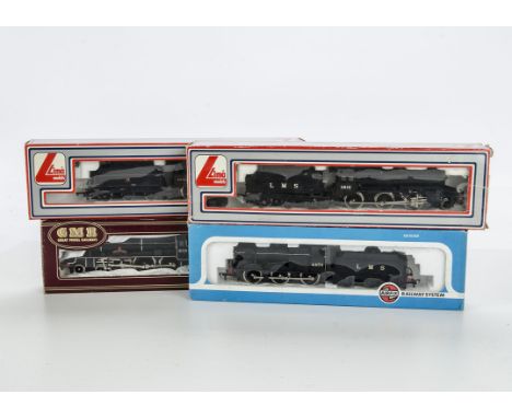 Boxed Airfix/GMR and Lima OO Gauge steam locomotives: comprising Airfix, LMS black 4F 0-6-0 4454, and LMS black 'Royal Scots 