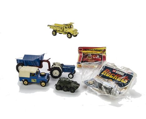 Dinky  Corgi  Britains and Matchbox  Vehicles: Dinky Euclid Rear Dump Truck, Corgi Saladin Armoured Car, Britains SWB Land Ro