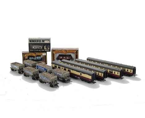 OO Gauge Coaching Stock and wagons by Bachmann and others: including  BR Mk 1 coaches in maroon/cream by Bachmann (4), Yeoman