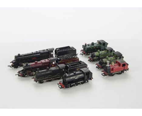 OO Gauge steam locomotives by various makers: a mixed lot including two Mainline J72's, Triang Princess, 4F, red 0-4-0T, Horn