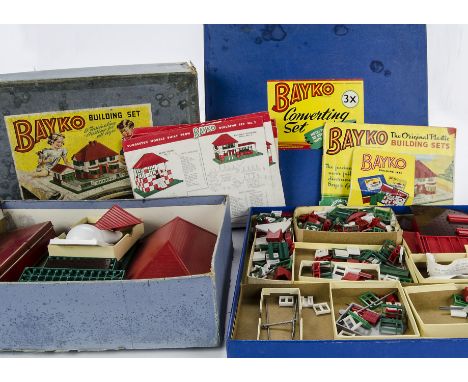 Bayko Building Sets by Plimpton Engineering Ltd, Set 3, including Instructions book, in original lighter blue box and Set 3X 