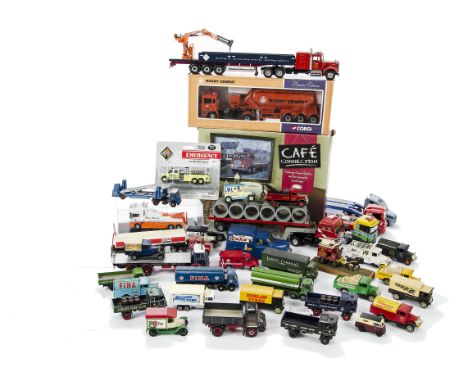 Corgi 74901 ERF Powder Tanker, CC11501 Café Connection, in original boxes with loose commercial vehicle diecast and toys by O