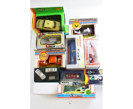 Boxed Diecast Cars,  including Polistil, Gama Super, Gama Mini, ERTL, Burago, Majorette, and others G-VG boxes F-G (18) 