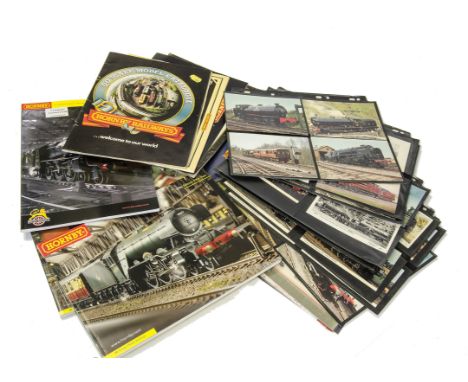 Railway Postcards Cigarette Cards and Hornby and others Catalogues: various coloured  and B/W postcards  including Southern a