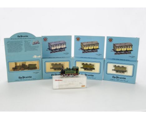 HO Gauge continental locomotives and stock by various makers: Comprising Bachmann 'The Prussia' 4-2-0 locomotive and three ma