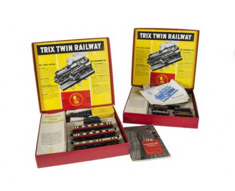 Trix Twin 00/H0 Gauge Train Sets: Passenger Train Set, comprising BR blue 0-4-0 Tender Locomotive No 46256, three blood and c