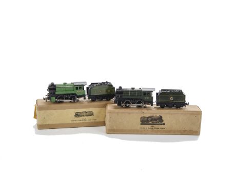 Trix Twin 00 Gauge BR and LNER  0-4-0 Tender Locomotives: BR green 60089 and LNER green 2876 engine repainted, both in origin