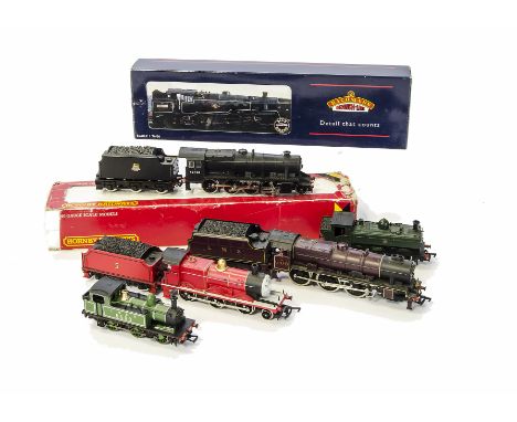 OO Gauge Steam locomotives by Bachmann and others: comprising Bachmann BR class 4MT tank locomotive, heavily weathered but in