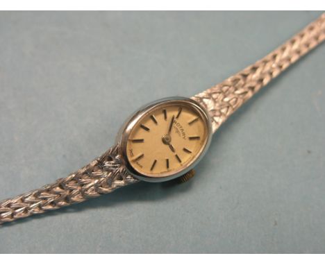A lady's Rotary wristwatch, on flexible 9ct. white gold strap