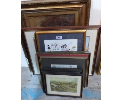 A collection of hunting prints