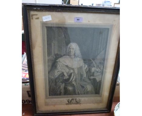 An 18th century engraving after Jean Aved, Portrait of Charles Joseph de Pollinchove. 22' x 17'