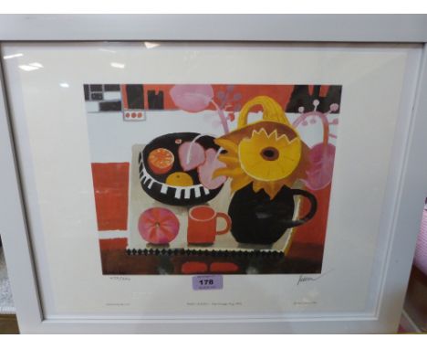 STYLE OF MARY FEDDEN. R.A; BRITISH 1915-2012 The Orange Mug 1996. Signed. Limited edition no. 475/550. Pub. Bow Art. Screenpr