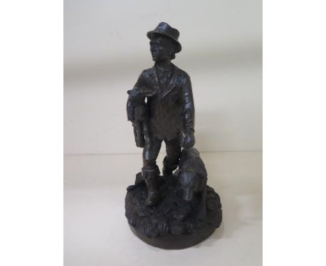A Heredities Ltd bronze-style figures shepherd etc., 23cm tall, in good condition 
