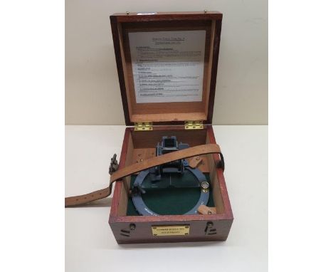A boxed Azimuth Circle type No 4 compass 
