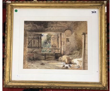 HARDEN SIDNEY MELVILLE (1837-1881) "Grainstore with rats and birds", watercolour, signed lower right, 32 cm x 43.5 cm CONDITI