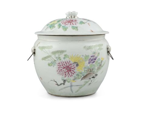 A QIANJIANG PORCELAIN TUREEN BY THE STUDIO TIANSHUN XIANG 天顺祥, KAMCHENG China, Republic period Adorned in the famille rose pa