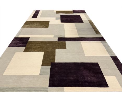 CONTEMPORARY SILK AND WOOL CARPET, 515cm x 270cm.