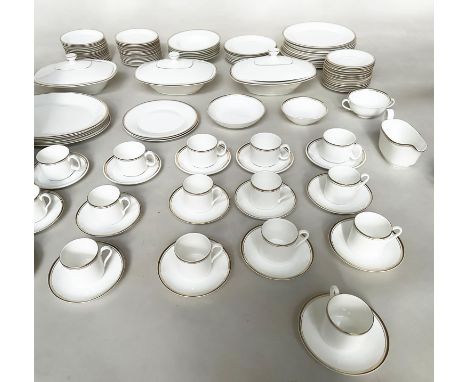 DINNER SERVICE, English Fine Bone China, Royal Doulton, 'Gold Concord' including dinner, tea, side and serving plates tea and